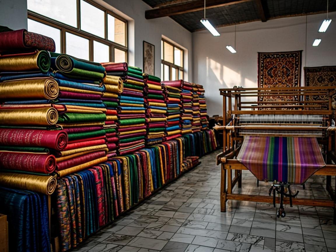 Atelier de production Bazin Or à Bamako
