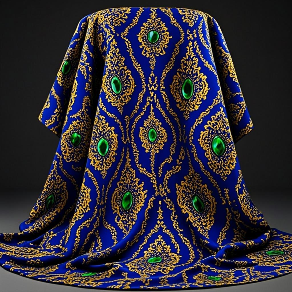 Guinea Brocade — Bazin bleu et or